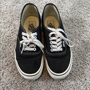 Vans Classic Black Canvas Shoes with White Accents